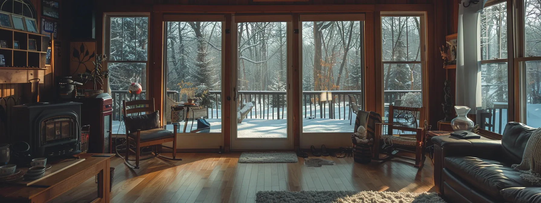 a cozy home with a high-efficiency furnace and a programmable thermostat, surrounded by snowy landscapes in new jersey. a cozy home with a high-efficiency furnace and a programmable thermostat, surrounded by snowy landscapes in new jersey.