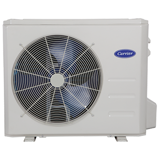 Carrier ductless heating system with blue fan. Efficient heating and cooling solutions, Newark, New Jersey for year-round comfort.